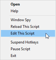 Screenshot des rechte-Maustaste-Menüs für AutoHotKey