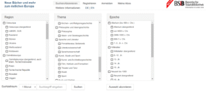 Screent des Neuerwerbungsdienstes Östliches Europa der BSB München, Stand 22.1.2020 (https://neuerwerbungen.bsb-muenchen.de/ned/newsearch?view=oe)