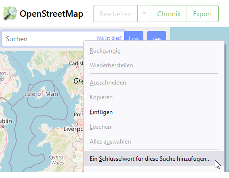 Screenshot: OSM als Suchmaschine in Firefox hinzufügen 1