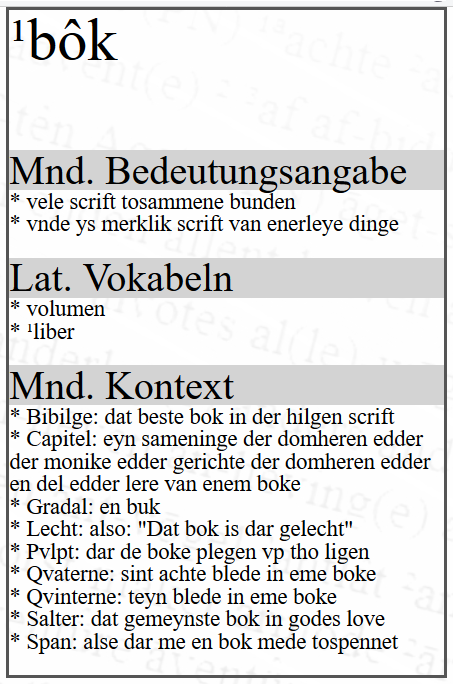 Beispiel-Eintrag im VT online